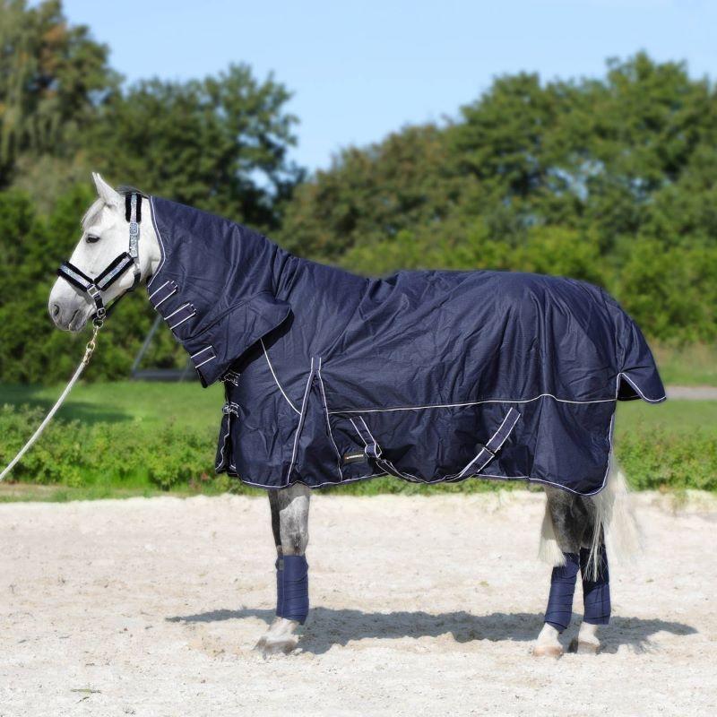 Regendecke mit Halsteil 200g für Pferde